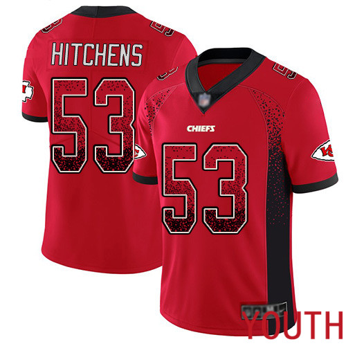 Youth Kansas City Chiefs #53 Hitchens Anthony Limited Red Rush Drift Fashion Nike NFL Jersey